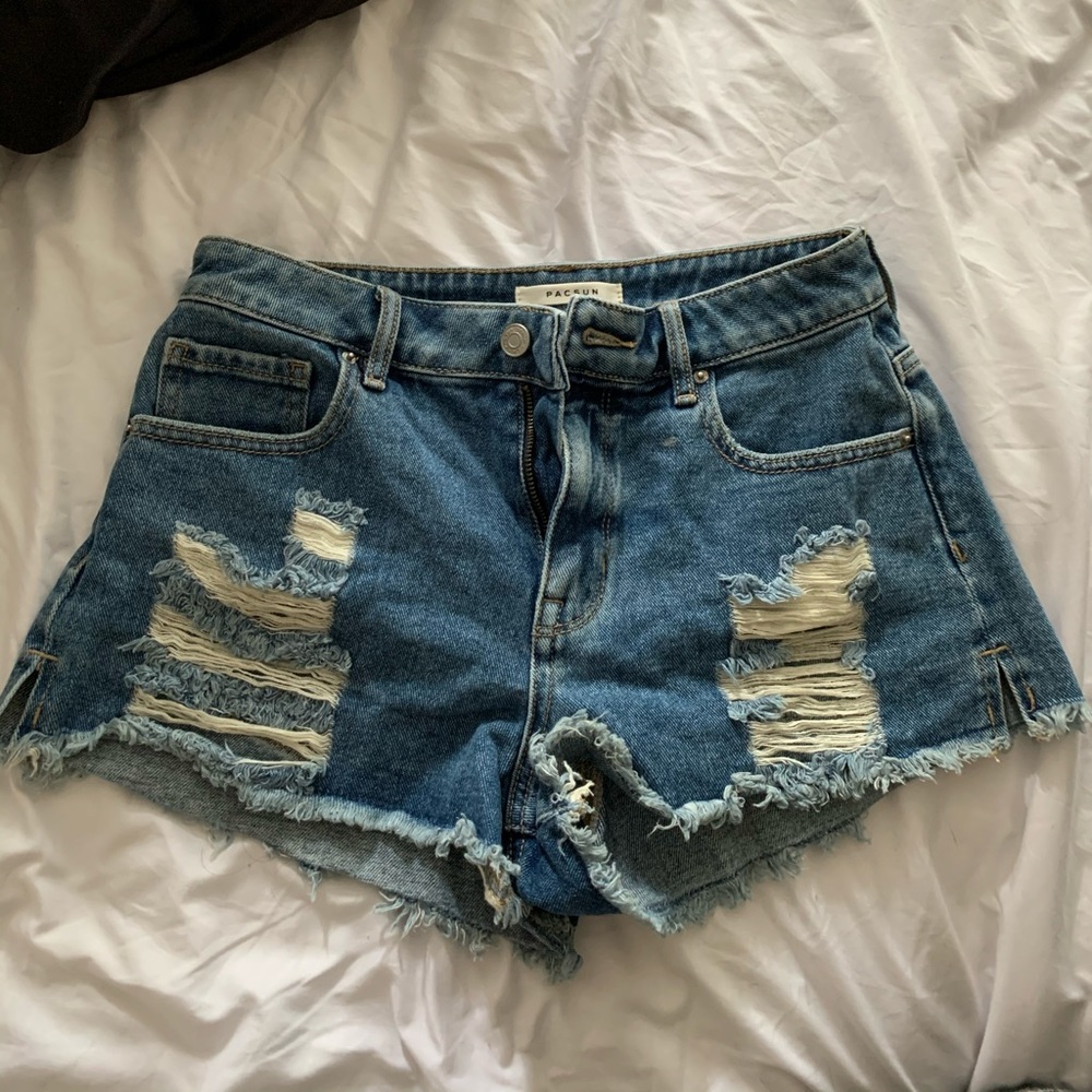 Pacsun festival high rise denim shorts